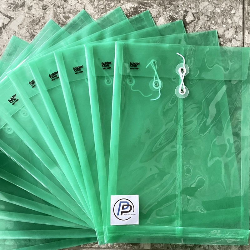 

Map tali Plastik Transparan Hijau Folder One Folio 1 Pack