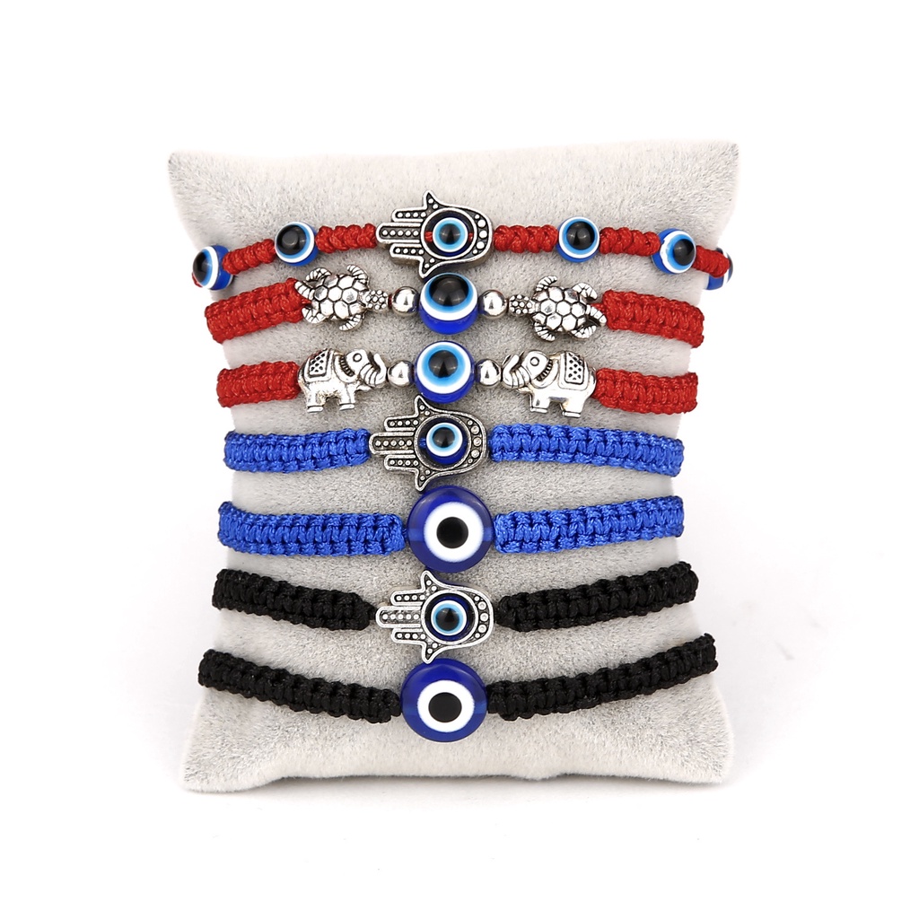 Gelang Lady Evil eye Palm Mata Biru Mata Jahat Tali Merah braided adjustable bracelet
