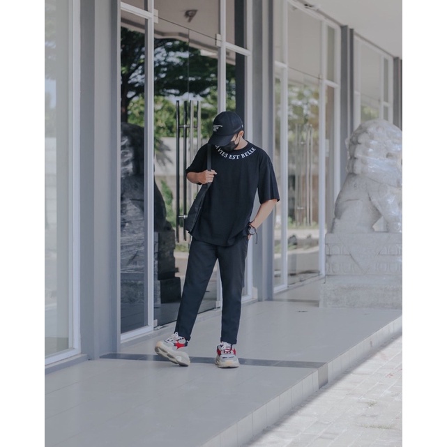 Manguna Oversized T-shirt Good Attitud Good Vibes Bahan Combath 30s Bisa Buat Cowok dan Cewek