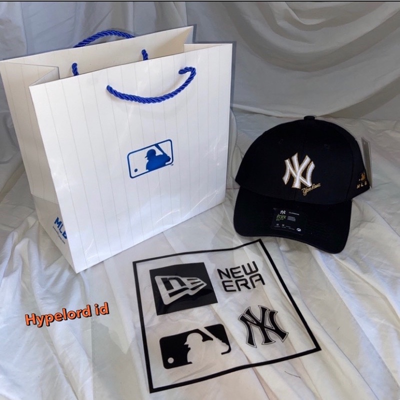 Topi Ny Newyork Cap Black logo White Yankess