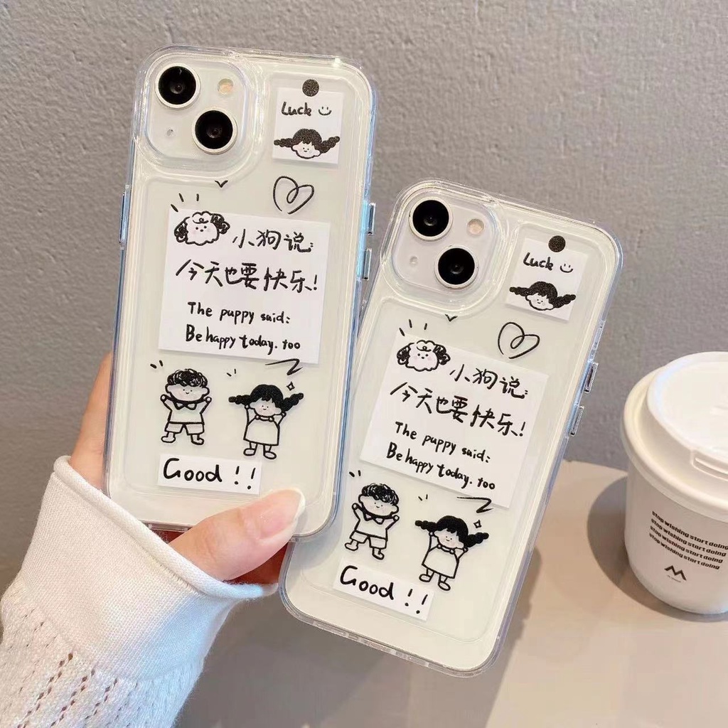 IPHONE Casing Ponsel Anti Guncangan Transparan Lembut Anak-Anak Lucu Kompatibel Untuk Iphone14 13 12 11 Pro XS Max X XR Casing7 8 6 6S Plus TPU Cover