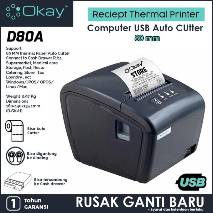 Promo THERMAL PRINTER 80mm Printer Reciept Pos PPOB Printer Kasir OKAY
