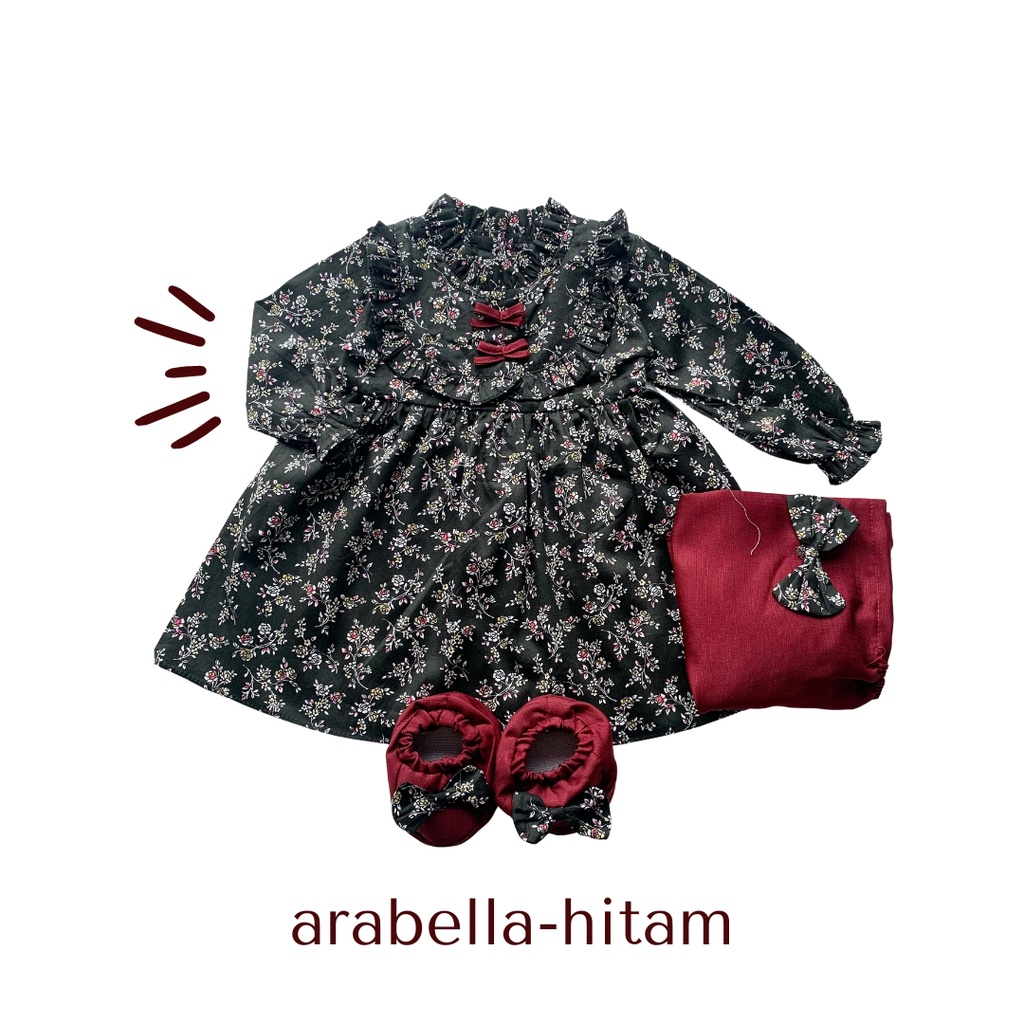 ARABELLA ALIKA gamis dress bayi kaos baju gamis anak perempuan gamis bayi baru lahir 0 - 12 bulan gamis newborn anak perempuan