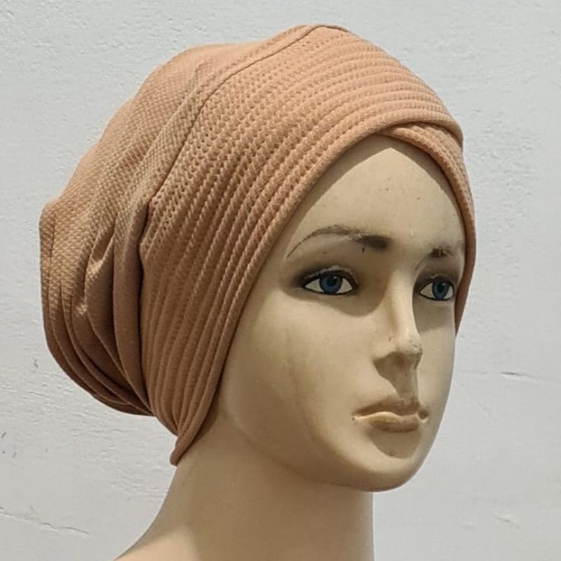 Zaja - Topi Turban Instan Model Ciput Simple Pet Selempang Cantik Bahan Kaos Waffle Tekstur Elastis Nyaman Di Kepla &amp; Tidak Bikin Gerah