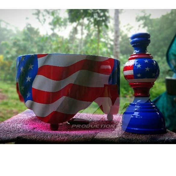 tebok Pleci air brush bendera Amerika