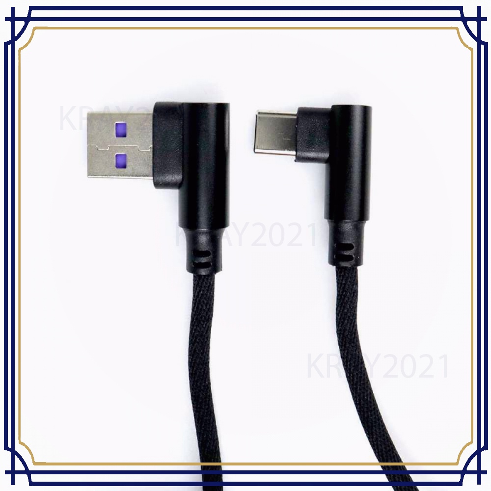 Kabel Charger USB Type C L Shape 2A 1 Meter -CV802