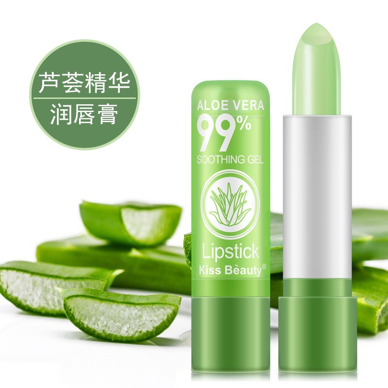 Kiss Beauty Lipstick Aloe Vera Dapat Berubah Warna Sesuai Temperatur &amp; Melembabkan