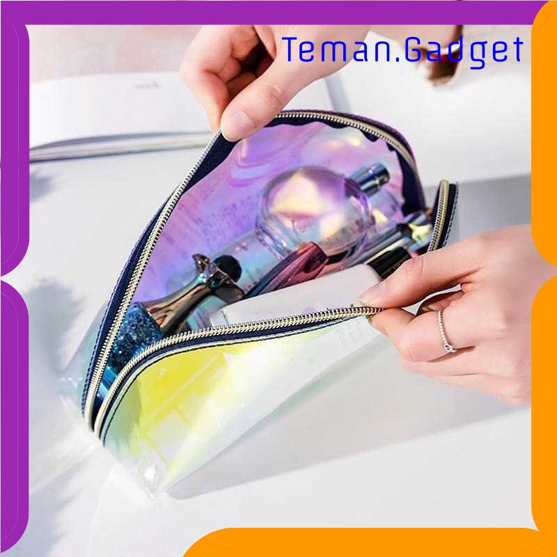 TG-MKP eTya Tas Make Up Cosmetic Bag Semicircle Laser Transparent - ET1