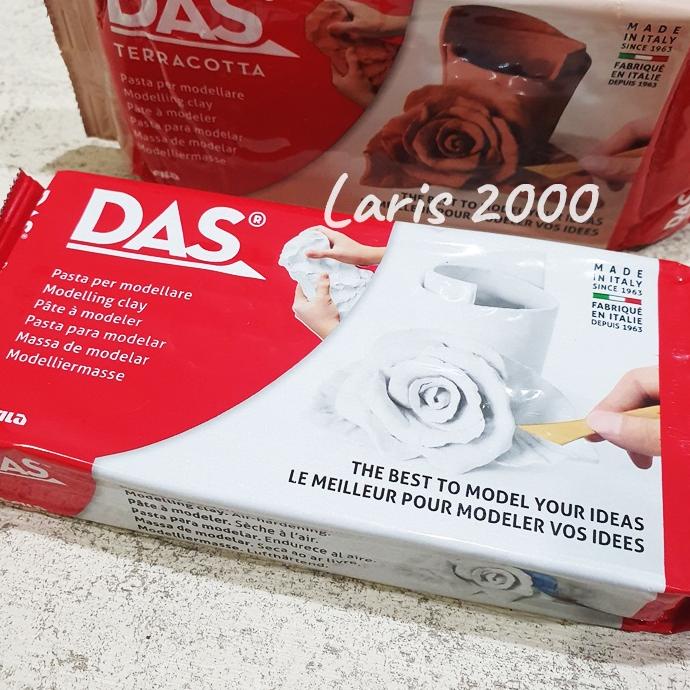 Stock Limited DAS Modelling Clay White / Coklat Tanah Liat Air Dry 500 gram