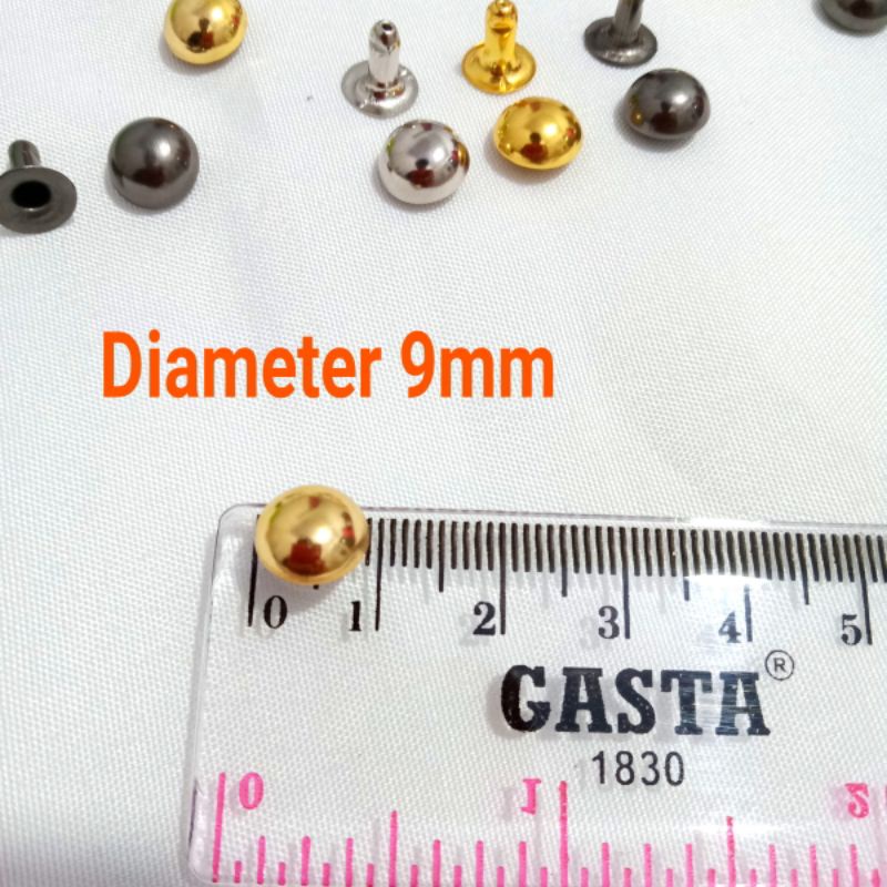 PAKU KELING JAMUR 9MM PAKU CENTANG KANCING TAS DOMPET - Kattelaurents