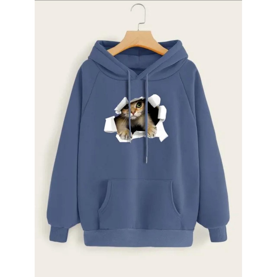 Hoodie Oversize Cat Dorothy Pria/Wanita One Size Fit to XL / HOODIE UNISEX TEBAL