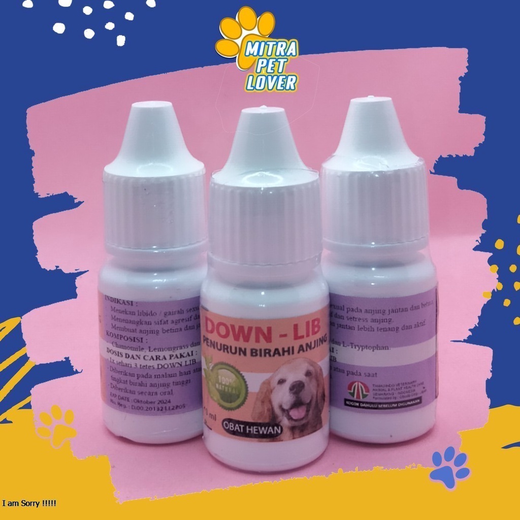 PENURUN BIRAHI ANJING - DOWN LIB DOG DROP 10ML - OBAT UNTUK MENURUNKAN LIBIDO DAN AGRESIF  DOGGY JANTAN BETINA MURAH ASLI GARANSI KUALITAS ORIGINAL - CEGAH HAMBAY KAWIN TAMASINDO OBAT KESEHATAN &amp;  VITAMIN TERNAK HEWAN  MITRAPETLOVER