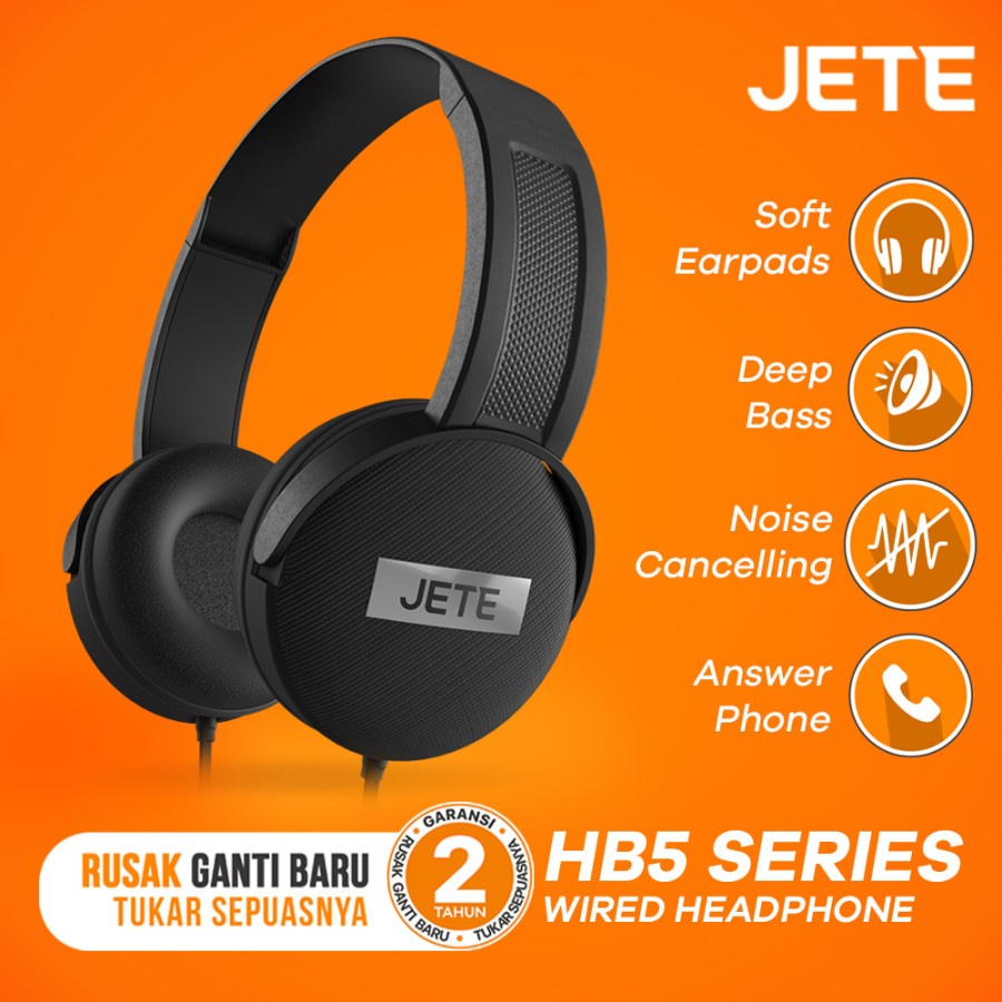 JETE HB5 Headphone / Headset Powerfull Bass Built in Mic