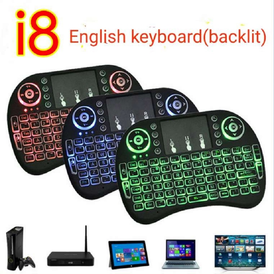 Keyboard Mini Mouse Wireless Led Rgb Blacklight Touchpad Android Smart TV Box