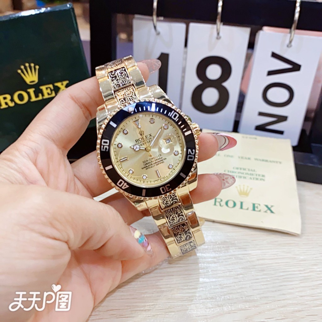 RYU Jam Tangan Pria /Wanita Rolex Batik Rantai Tanggal