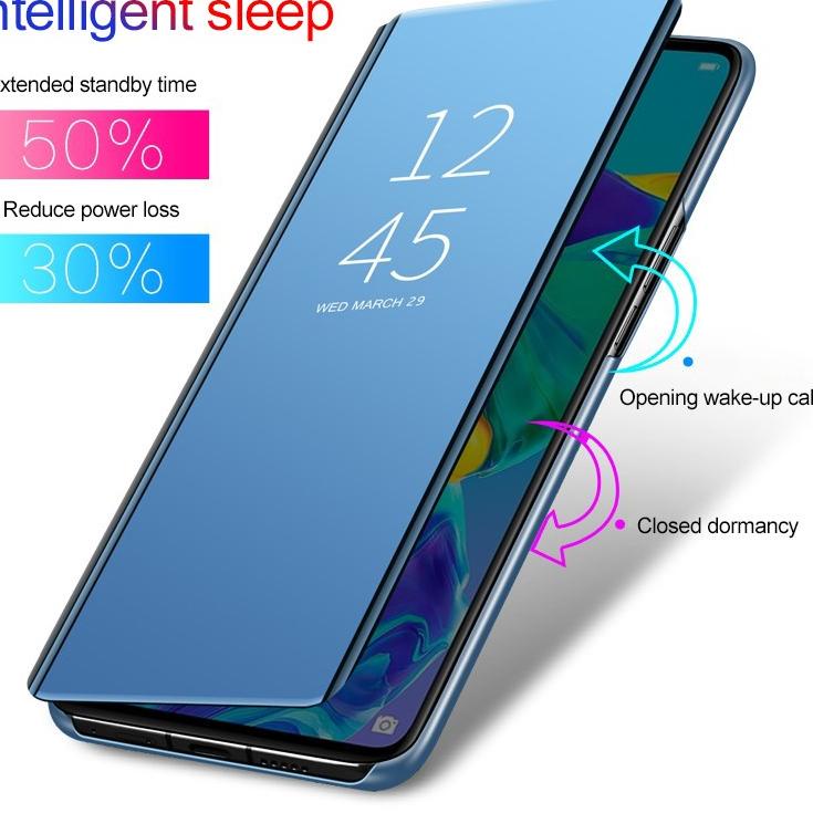 Big Sale - OPPO RENO 5  5F 4G , 5G RENO 6 4G 5G Smart FLip Case Clear View Standing Auto Lock