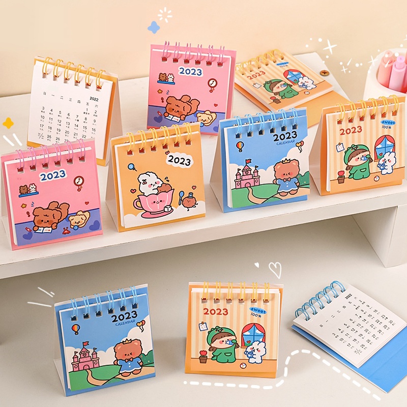 Rencana Belajar Portabel Notebook Mini Writable Mark Paper Calendar Pola Kelinci Beruang Kalender Meja Siswa Yang Indah Tabletop Ornamen Untuk Kantor Sekolah Keluarga