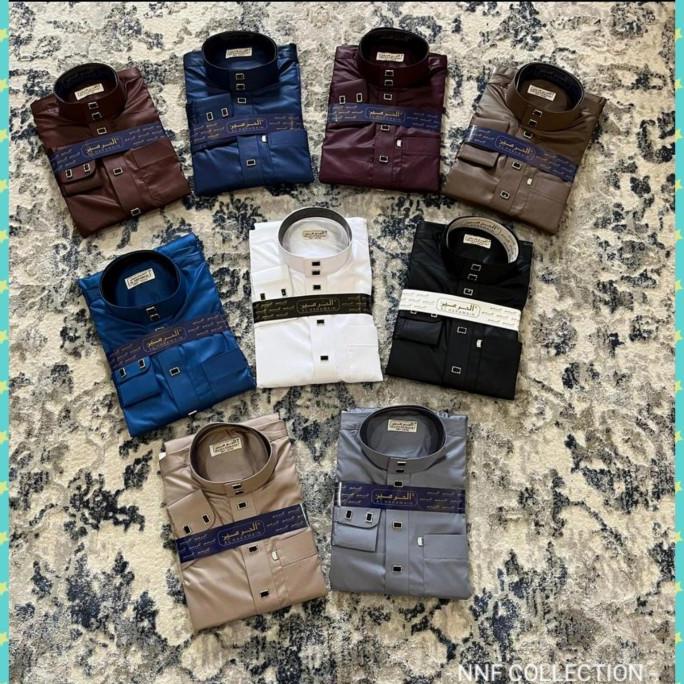 Jubah Al Haramain Manset Kancing Premium Polyester + Gamis Pria Import