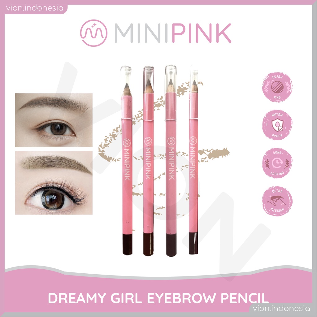 MINIPINK Klasik Tahan Air Tahan Lama Pensil Alis Lembut Tahan Lama Pigmen Luar Biasa 4 Colors MP009