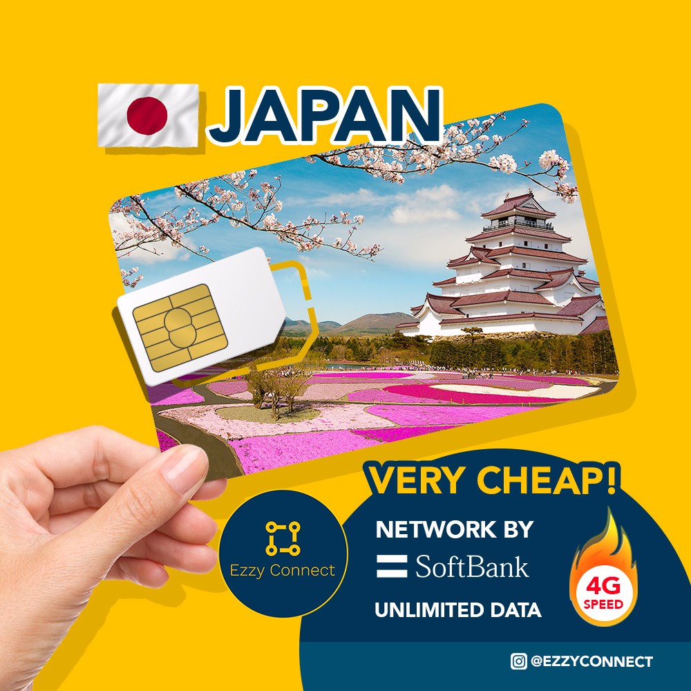 7/10/14/20 DAY UNLIMITED 4G SIMCARD JEPANG, SOFTBANK NETWORK PROVIDER