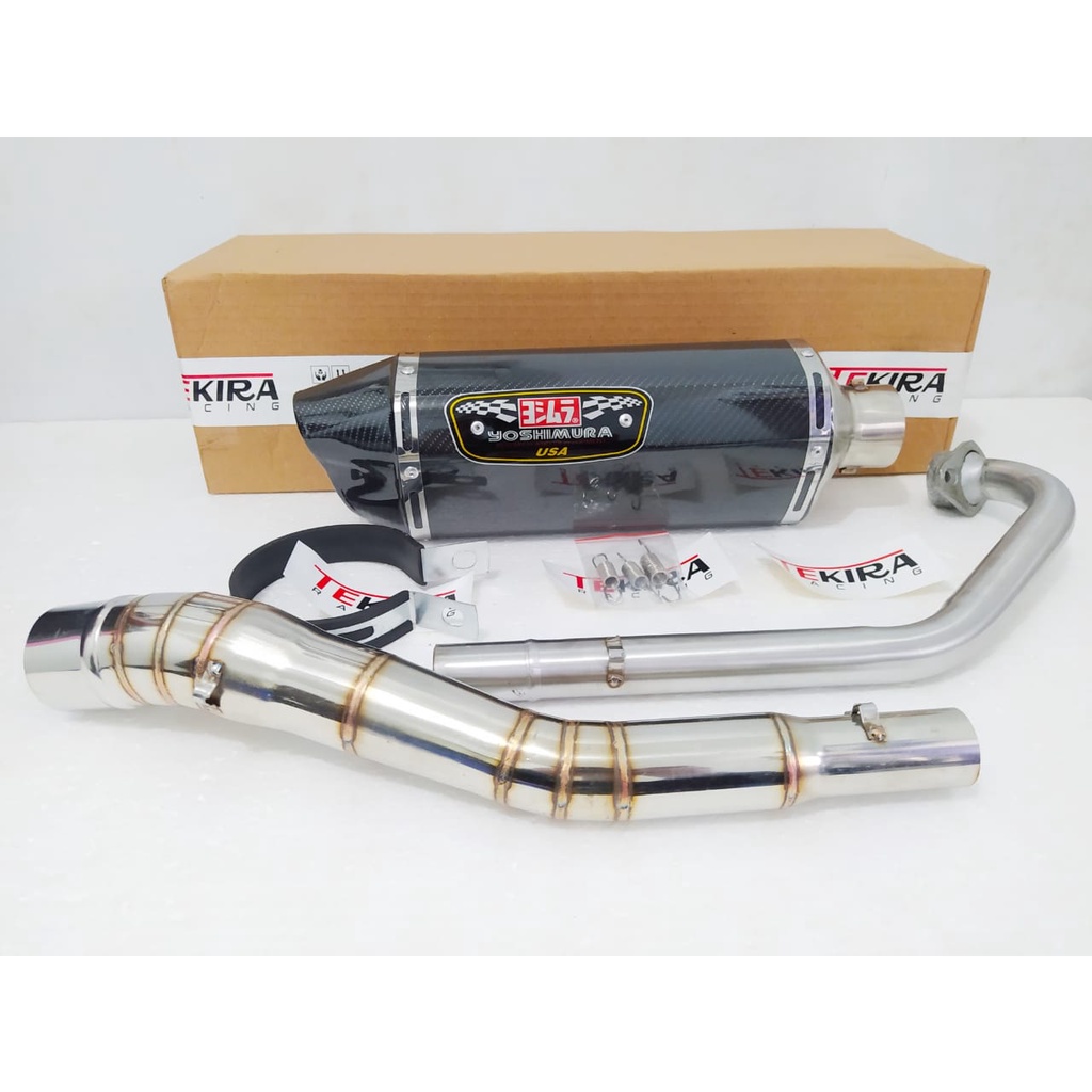 Knalpot Yoshimura R77 Lubang 2 Supra Gtr Fit x 110 125 150 Absolute Revo Blade Karisma Smash Astrea 