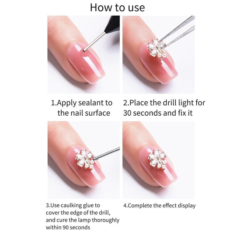 FINY STUCK DRILL GLUE NAIL PEN 10ml / PEN LEM KUKU RHINESTONES NAIL STUCK DRILL GLUE NAIL CHARM PIPET LEM NAIL ART RESIN