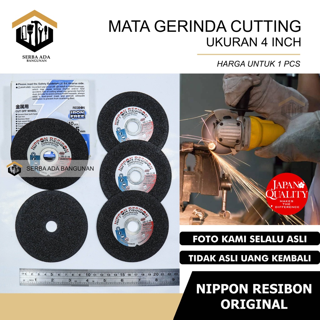 Batu gerinda poles Nippon Resibon 4&quot;x6 // Batu gurinda potong tipis 4 x 2