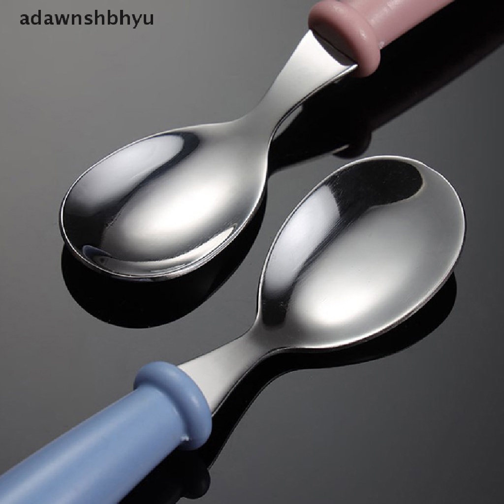 Adawnshbhyu Set Peralatan Makan Makan Makan Makan Makan Makan Makan Bayi Utensil Stainless Steel Balita Alat Makan Sendok Garpu Makan Kartun Bayi Food Feeding Spoon Fork ID