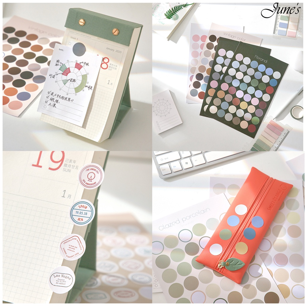 

48pcs Round Sticker Dekorasi Stiker Bulat Bermotif Cloud Sky Flower Dof DIY