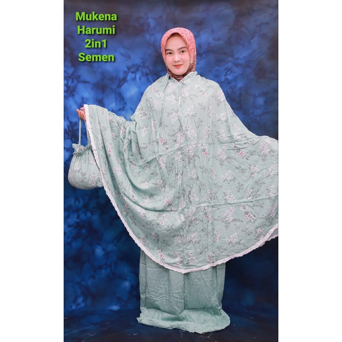 Mukena 2in1 Dewasa Jumbo Rayon Premium Motif Sakura