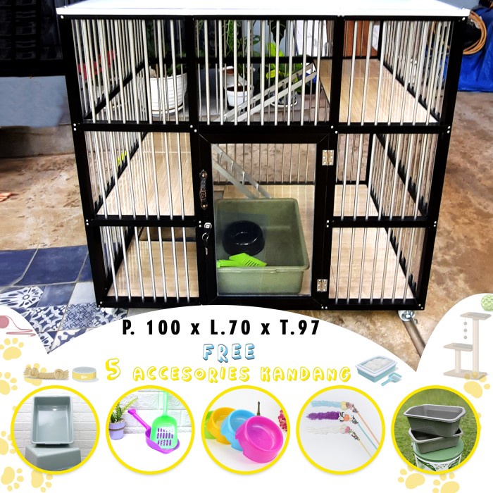 kandang kucing alumunium jumbo