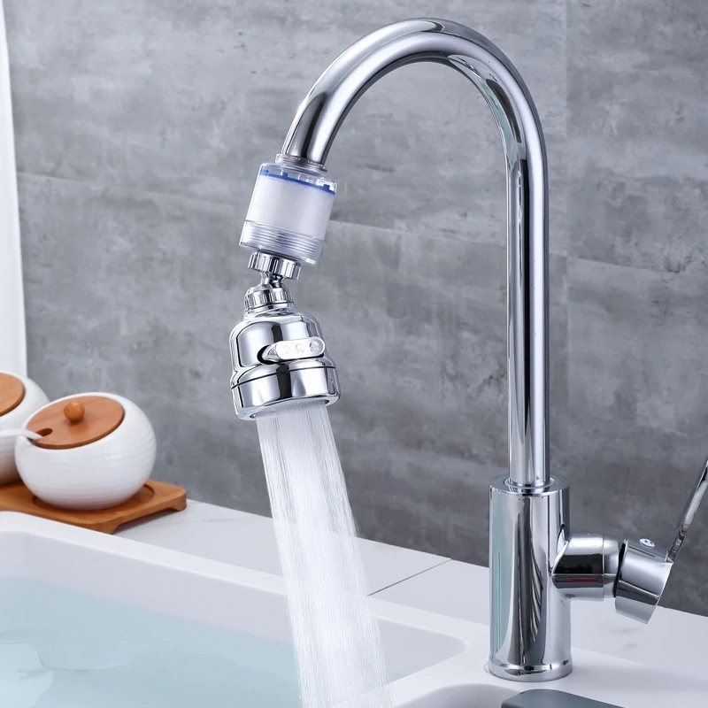 360° Rotating Pressurized Splash-proof Faucet/Adaptor Keran Filter Air Universal/Aksesoris Wastafel Kamar Mandi Dapur