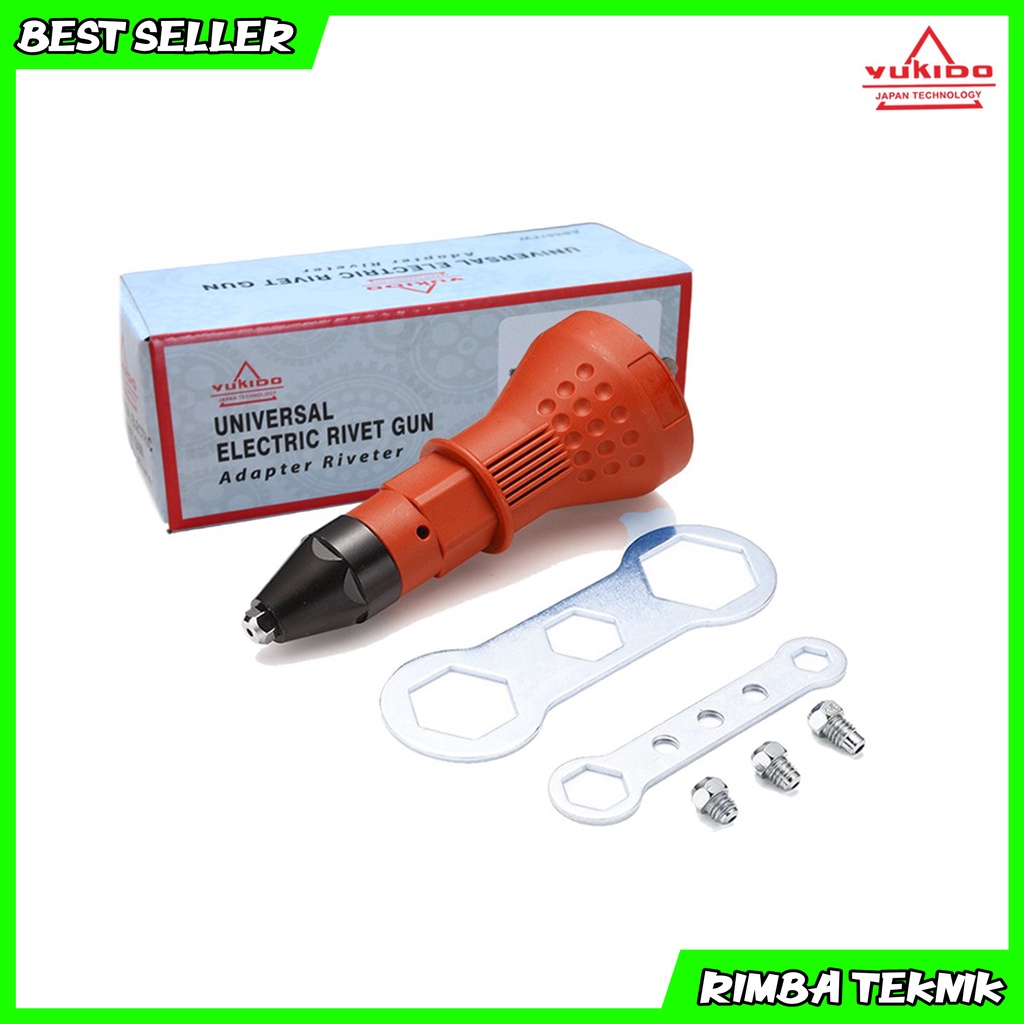 Adapter Riveter Universal Electrik Rivet Gun Yukido Adaptor Paku Rivet 2.4mm 3.2mm 4.0mm 4.8mm Sambungan Konverter Bor Ke Tang Rivet