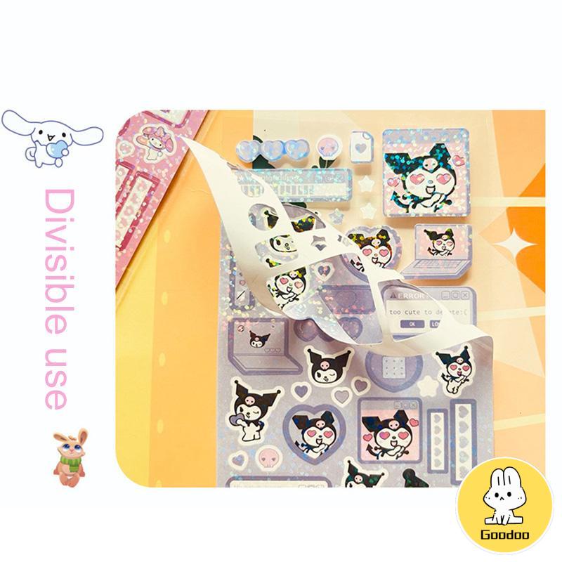 stiker sanrio lucu kuromi steve sparkling cinnamoroll stikers jurnal toploader deco material sticker -Doo