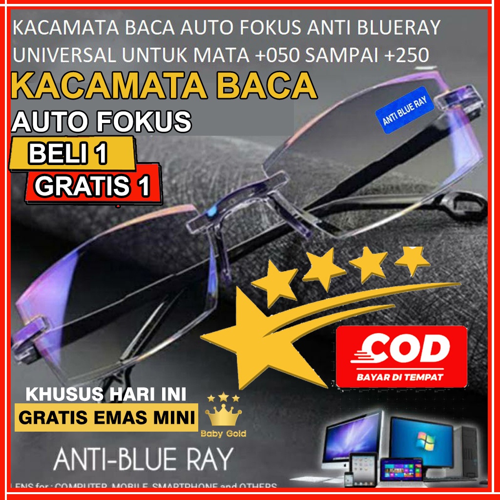 Kacamata Baca Super Auto Fokus Anti Blueray PROMO BELI 1 GRATIS 1