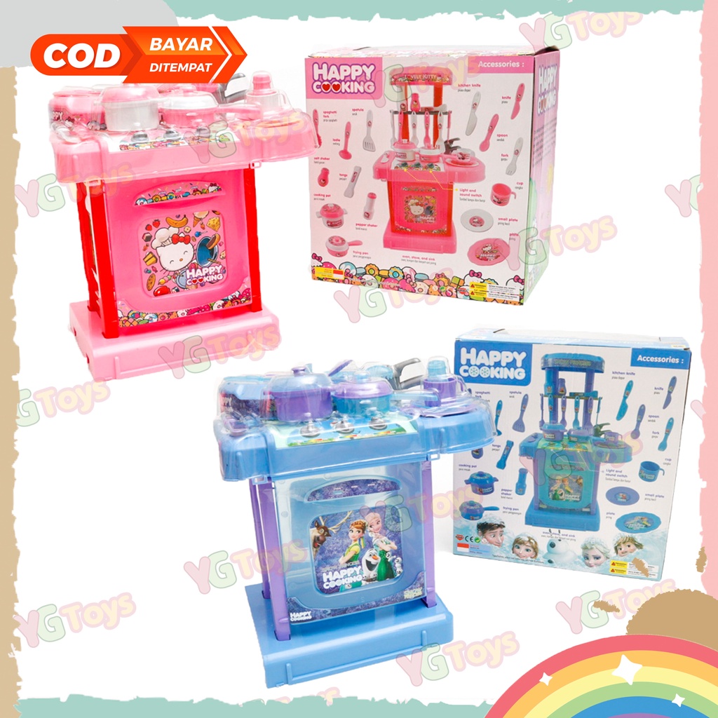 YGtoys Mainan Masak Masakan Happy Cooking Dapur Set Lengkap Anak Perempuan Ukuran Besar  / Kitchen Set Jumbo Edukatif Edukasi