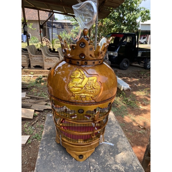 Sangkar perkutut ukiran Semar