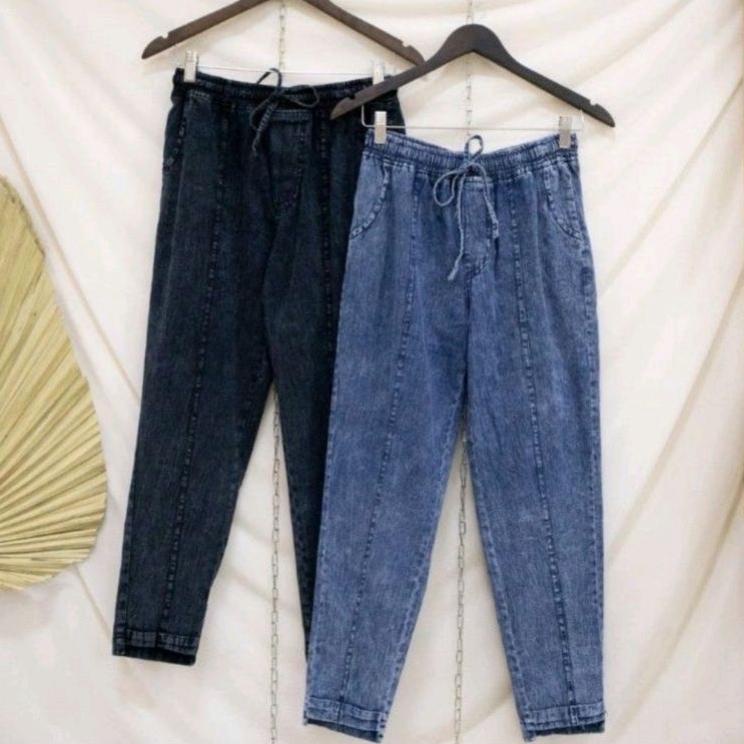 Ready Baggy jeans -  celana karet wanita - baggy pants jumbo - celana wanita jumbo