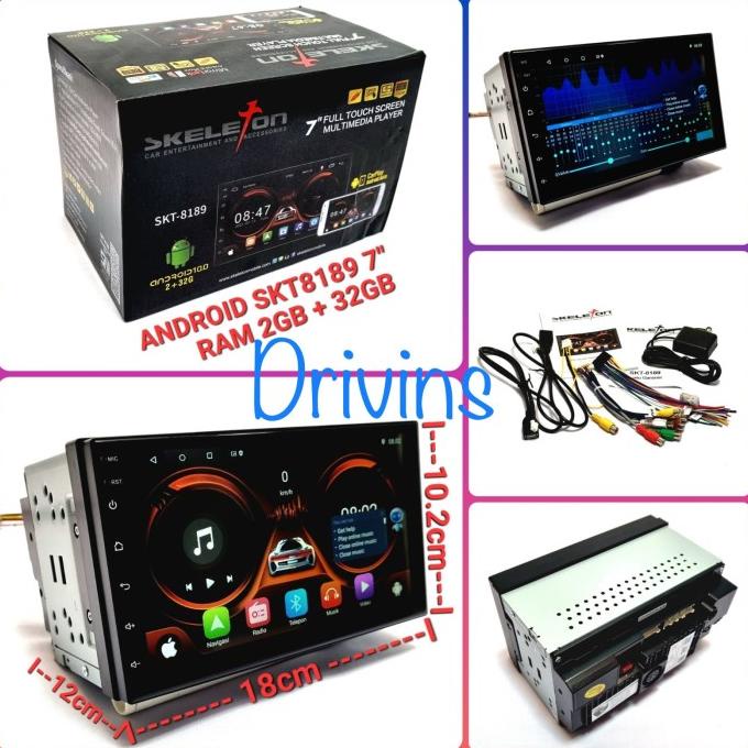 HEAD UNIT DOUBLE DIN ANDROID SKELETON SKT-8189 7 INCH RAM 2+32GB