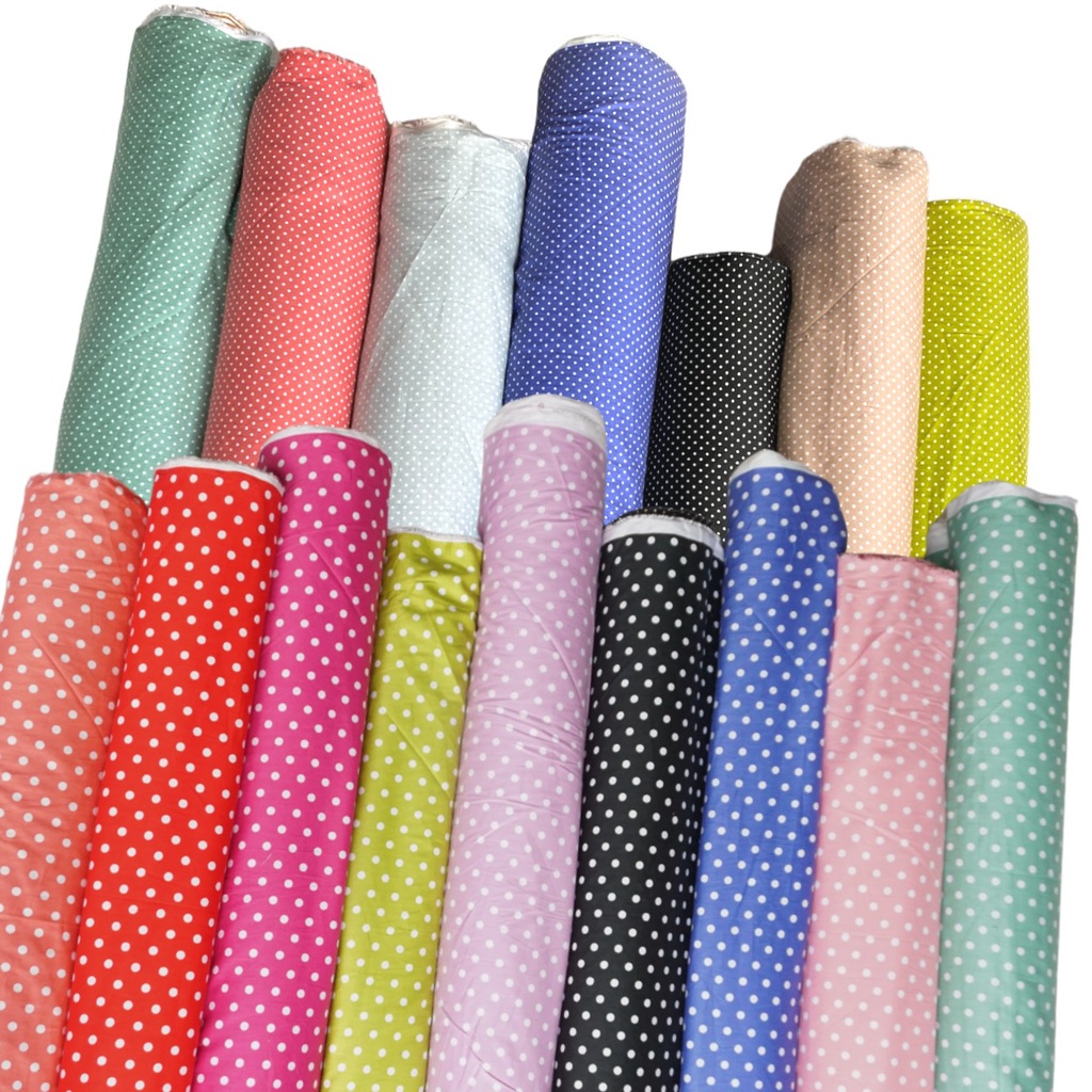 Kain Katun Jepang Tokai Polkadot Onde-Onde Bahan Katun Jepang