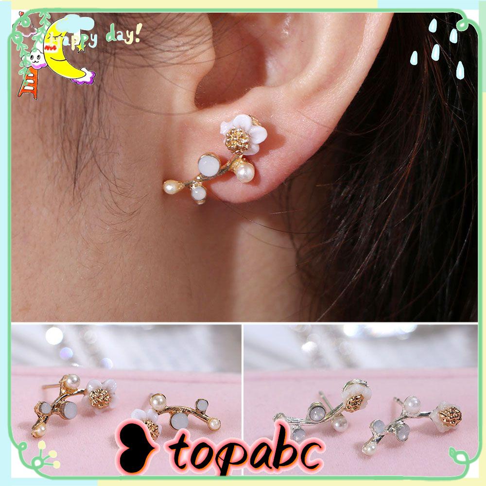 Top Flower Ear Stud Elegan Fashion Perhiasan Pesta Wanita Gadis Sederhana Shell Stud Earrings