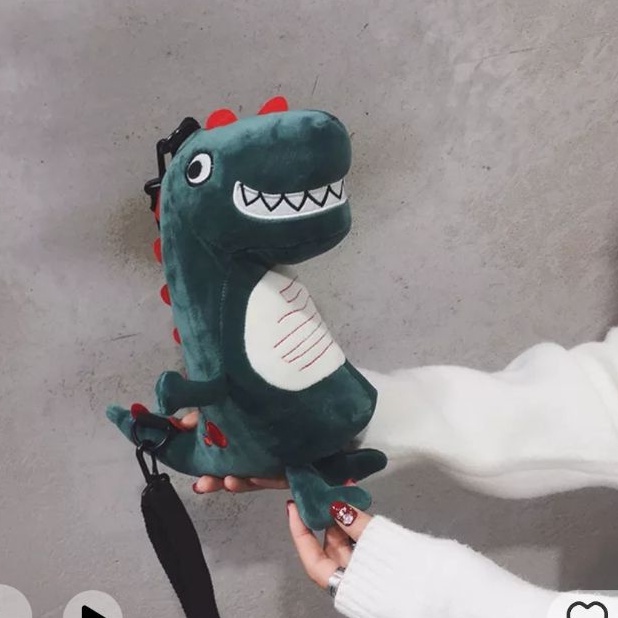 TAS DINOSAURUS Boneka TIREX SELEMPANG Kartun BAHAN PLUSH Bag TAS DINO Jepang Korea Hadiah LUCU WANITA CEWE