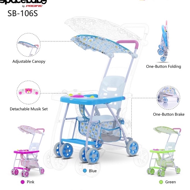 Spacebaby SB 106S kereta dorong balita baby chair kursi stroller meja makan anak bayi SB106 S SB106S SB 106 S space baby SB103S SB 103 S SB103 S SB 103S