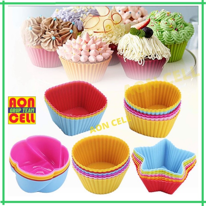 Cetakan Silikon Kue Cupcake Muffin Puding Jelly Coklat Cup Cake Bento