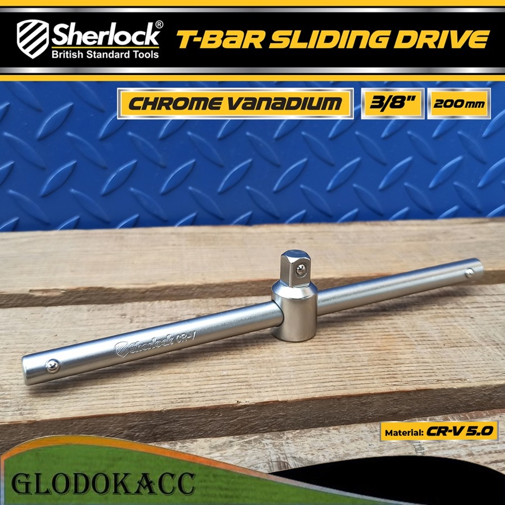 Sherlock Sliding T Bar 3/8 &quot; Drive x 8 inch