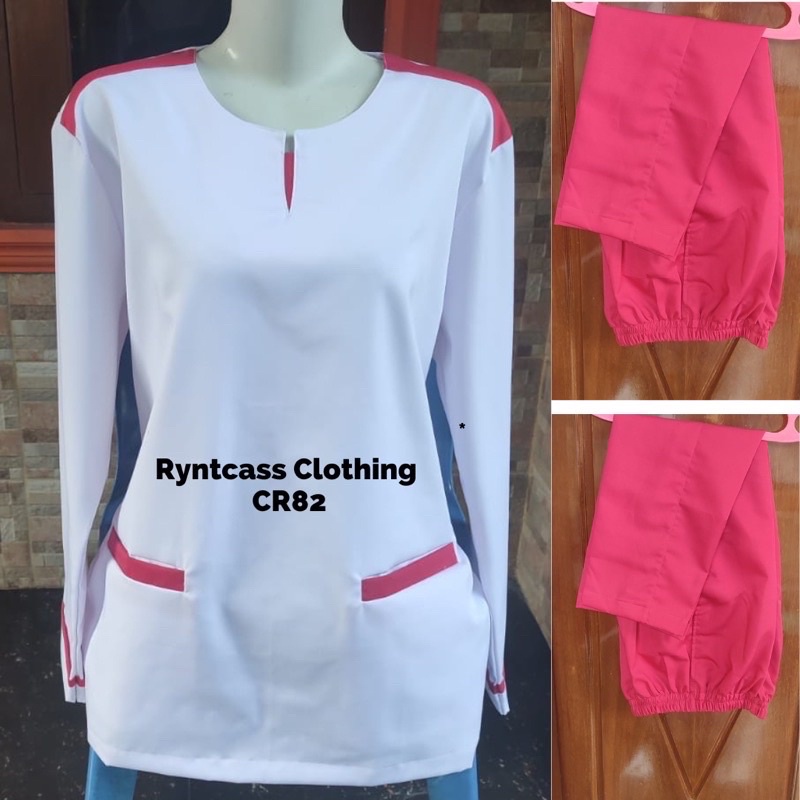 RYNTCASS - SET OK BAJU OKA PERAWAT SERAGAM BIDAN IBBI KOMBINASI LENGAN PANJANG