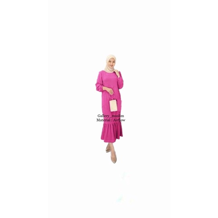Siska Midi Dress Bahan Crinkle / Dress Type Duyung(Fishtail)