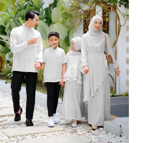  BAJU COUPLE 2022 BAJU SARIMBIT LEBARAN KEKINIAN GAMIS MUSLIM PLUS KHIMAR  JILBAB BAJU COUPLE KELUAR