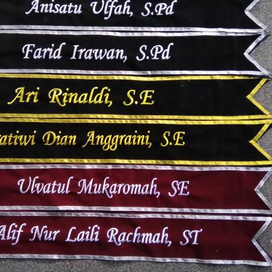 ↟ Selempang wisuda bludru pita Glitter, selempang wisuda bordir komputer, selempang wisuda murah は
