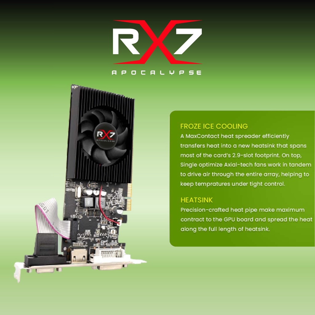 VGA RX7 GT 710 LP 2GB DDR3 64 BIT REAL CAPACITY RESMI